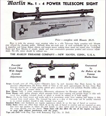 1930's Marlin No.1 Scope Info